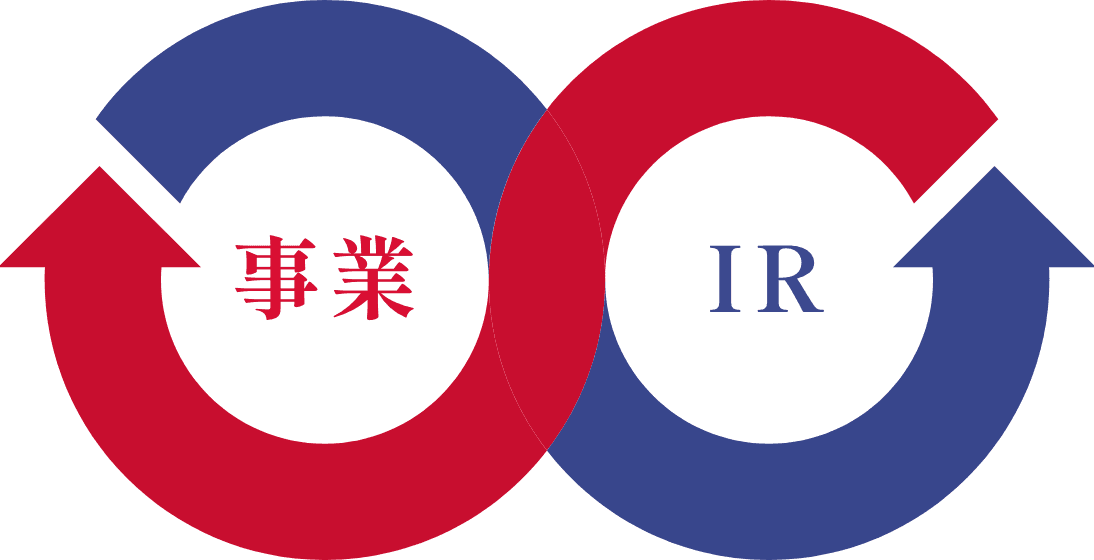 事業とIRを連携することで企業価値が向上するイメージ図